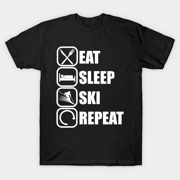 Eat Sleep Ski Repeat T-Shirt by ChrisWilson